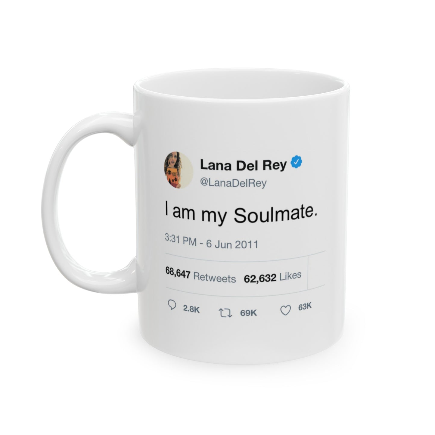 Lana Del Rey Quote "I am my Soulmate", Lana Del Rey Memes Coffee Mug, Lana Del Rey, Human Emotions Mug