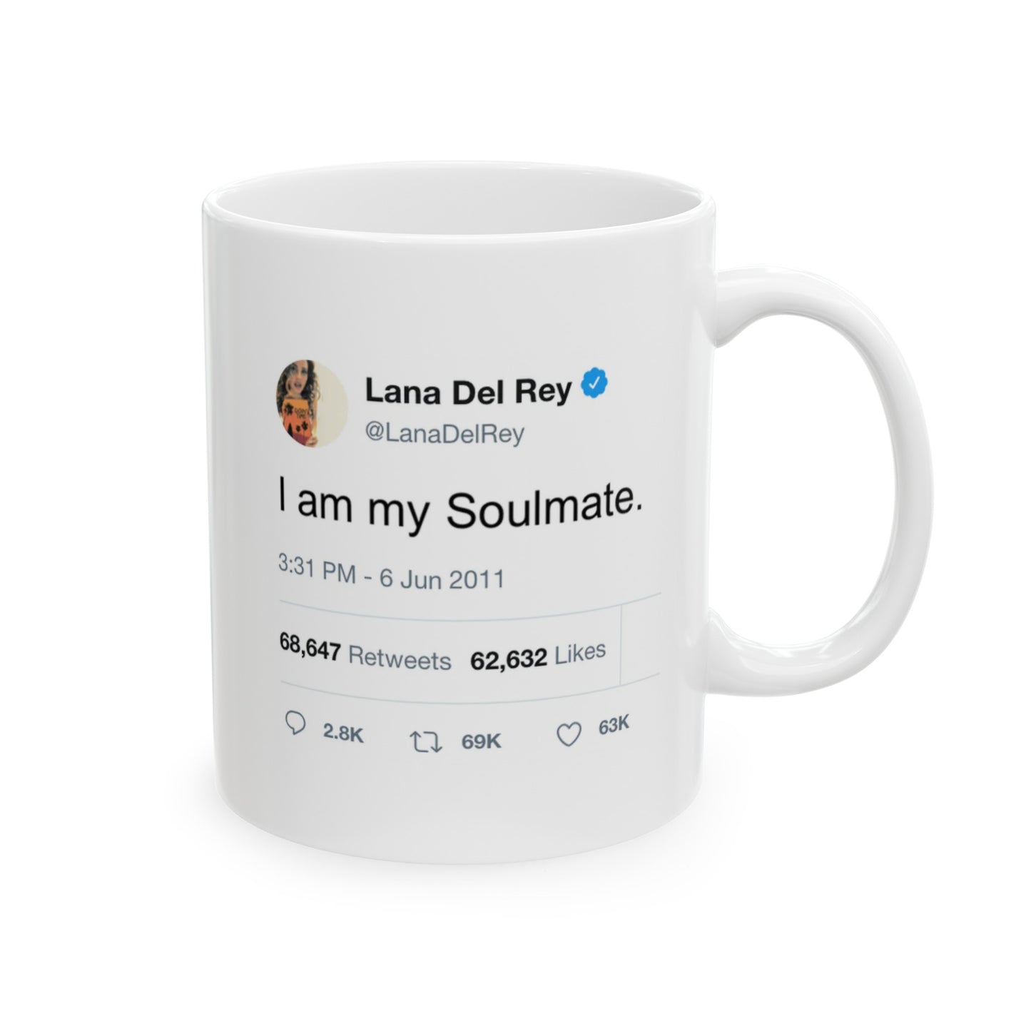 Lana Del Rey Quote "I am my Soulmate", Lana Del Rey Memes Coffee Mug, Lana Del Rey, Human Emotions Mug