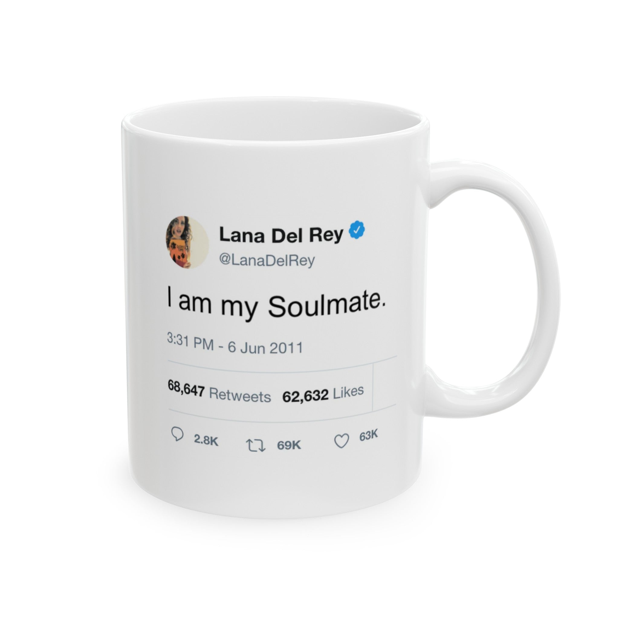Lana Del Rey Quote "I am my Soulmate", Lana Del Rey Memes Coffee Mug, Lana Del Rey, Human Emotions Mug